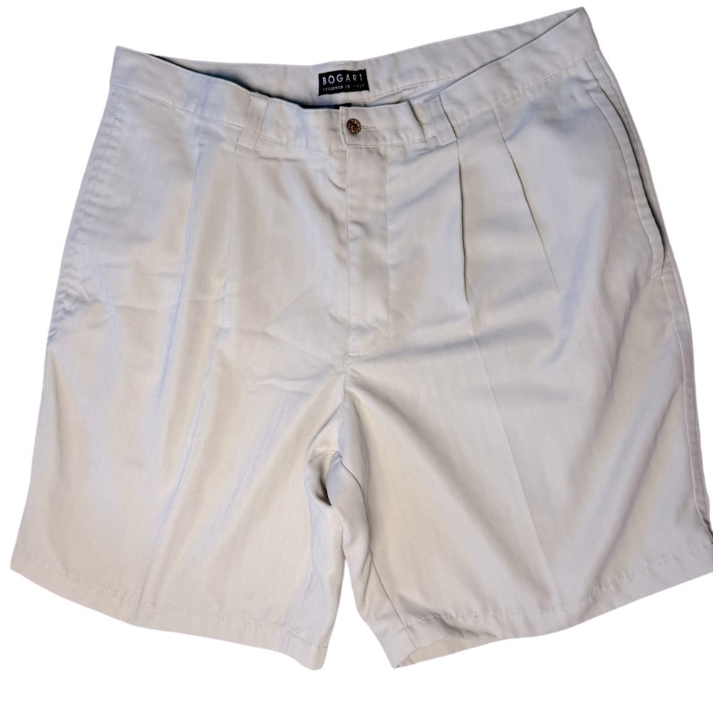 Bogari Men’s Dress Shorts Size 38 Khaki - Picture 2 of 4